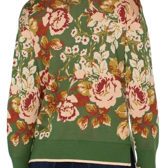 LIVERPOOL LONG SLEEVE CREW NECK SWEATER SIZE SMALL / GREEN MULTI FLORAL - Picture 2 of 3
